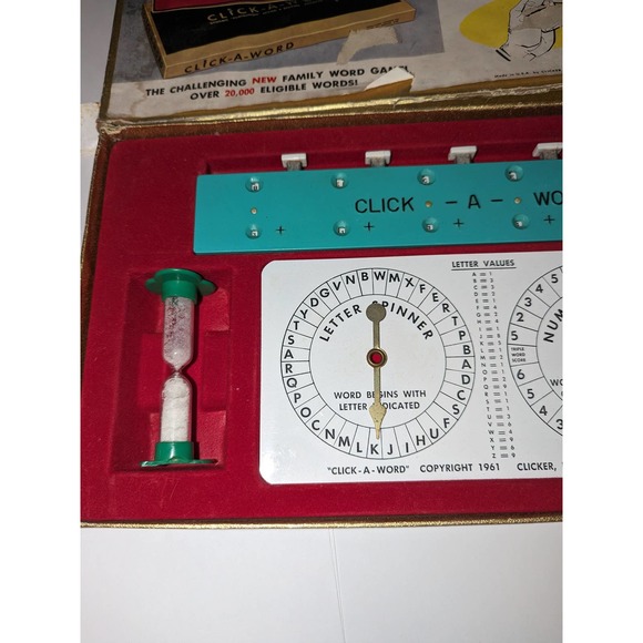 Vintage 1961 Click A Word  Board Game Clicker Inc. Rare Word Game Collectible - Picture 5 of 7